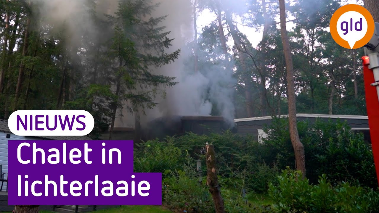 Brand verwoest chalet op camping De Jutberg in Laag-Soeren
