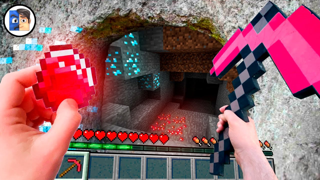 Minecraft RTX in Real Life POV - Realistic Cave in Minecraft Survival vs Real Life Texture Pack