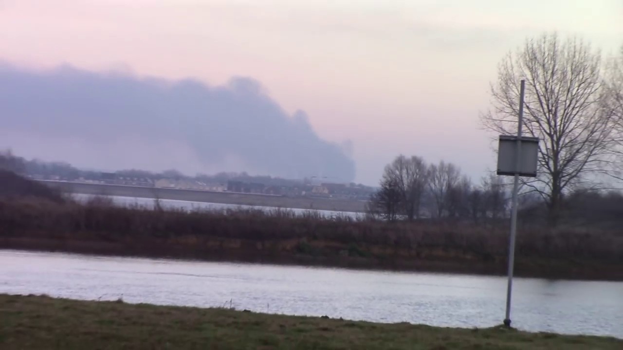 Big Fire  at factory Seklvisui Alveo in Roermond, Netherlands