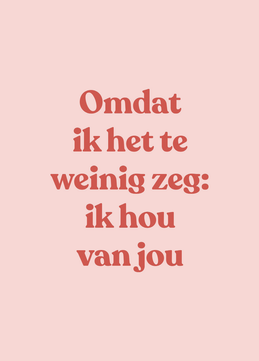 Ansichtkaart 'Ik Hou Van Jou'– &C The Webshop