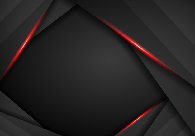 Abstracte Zwarte Achtergrond Met Rood Kader | Premium Vector
