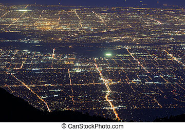 Los Angeles Downtown View From Top, Aerial View At Night. | Canstock